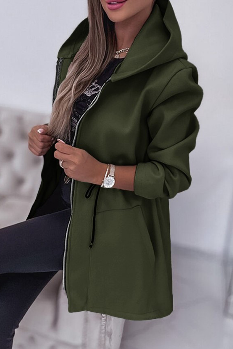 Vêtements d'extérieur décontractés à capuche avec cordon de serrage et poches (4 couleurs)