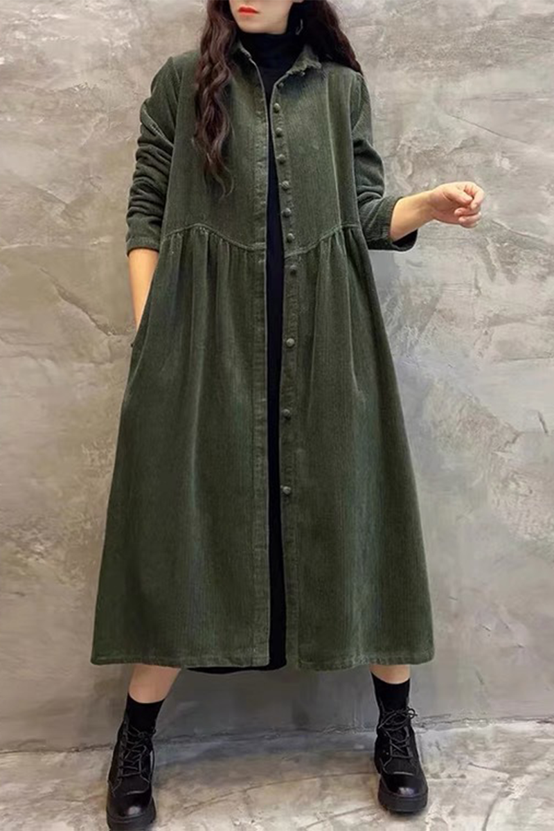 Vêtements d'extérieur décontractés à col rabattu avec poche et boucle (4 couleurs)