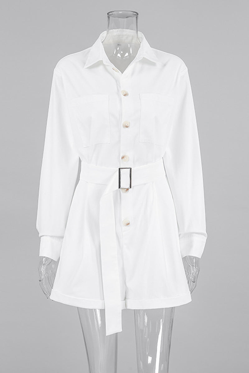 Combinaisons décontractées à porter au quotidien, avec poches, boutons, ceinture et col montant.