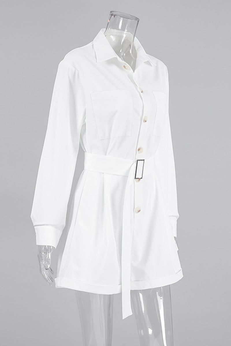 Combinaisons décontractées à porter au quotidien, avec poches, boutons, ceinture et col montant.