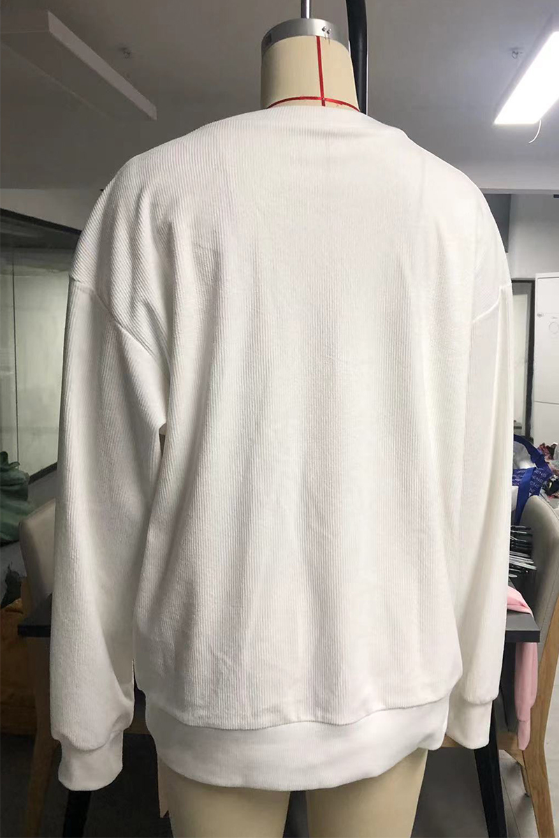 Sweats décontractés à paillettes et col rond représentant le Père Noël