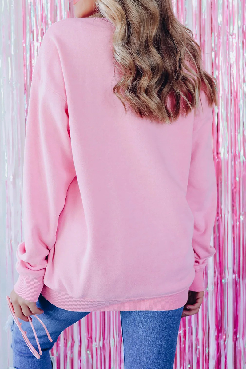 Sweats décontractés à col rond brodés de paillettes en forme d'arbre de Noël