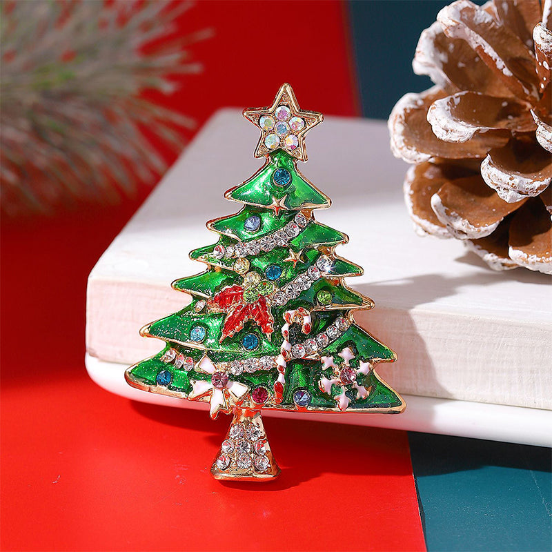 Broche arbre de Noël à strass à chaud quotidienne