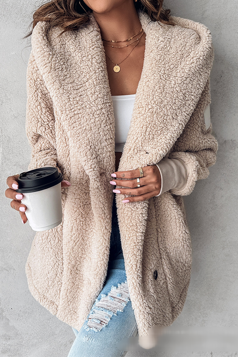 Vêtements d'extérieur à capuche avec poches et boutons, style décontracté