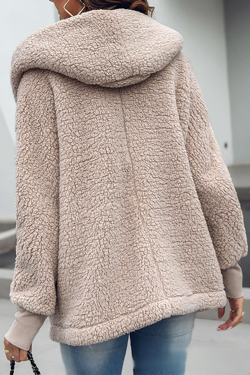 Vêtements d'extérieur à capuche avec poches et boutons, style décontracté