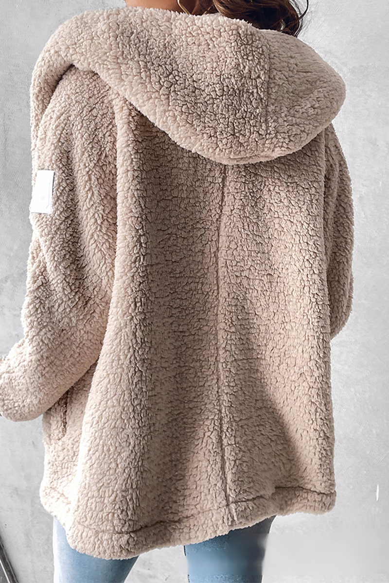 Vêtements d'extérieur à capuche avec poches et boutons, style décontracté