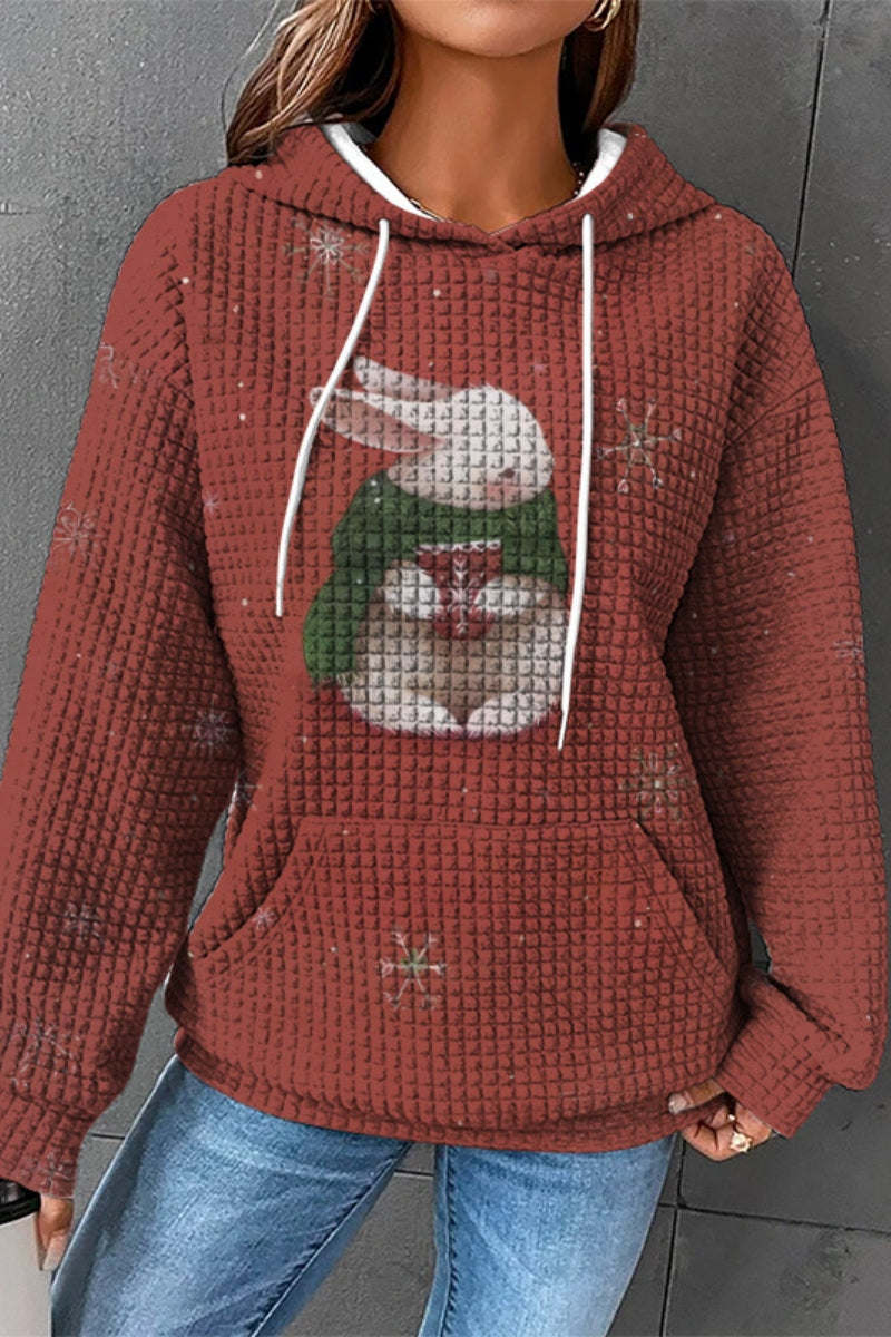 Sweats à capuche basiques à imprimé décontracté