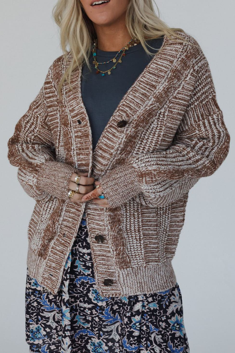 Vêtements d'extérieur décontractés à rayures, boutonnés, à empiècements et col en V.