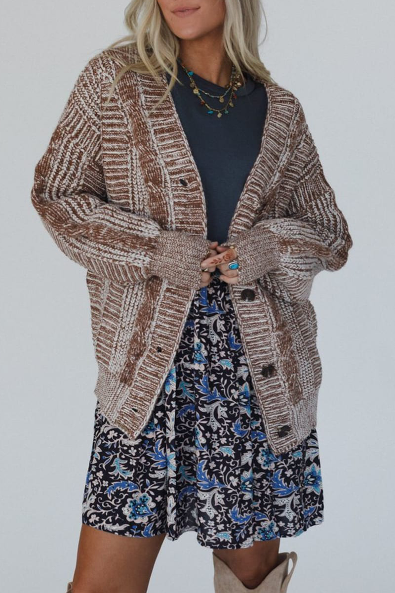 Vêtements d'extérieur décontractés à rayures, boutonnés, à empiècements et col en V.