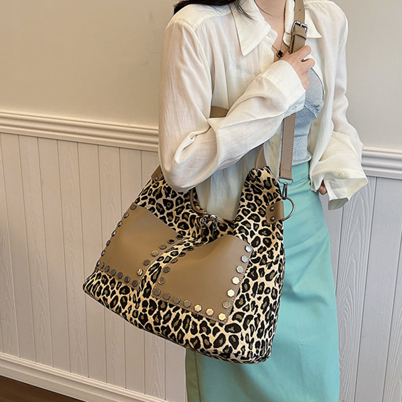 Sacs à fermeture éclair Daily en patchwork à imprimé léopard