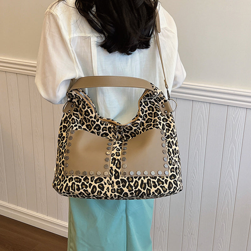 Sacs à fermeture éclair Daily en patchwork à imprimé léopard