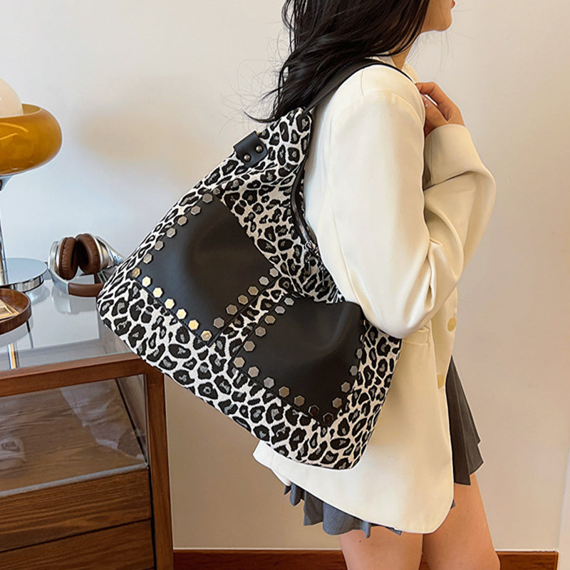 Sacs à fermeture éclair Daily en patchwork à imprimé léopard