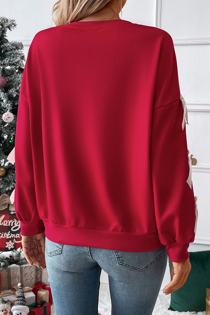 Sweats décontractés à col rond avec décor nœud pour tous les jours