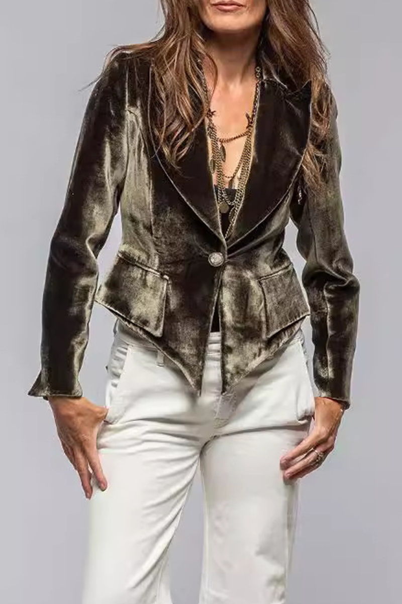 Vêtements d'extérieur en velours à col montant, style patchwork, avec poches (4 couleurs)