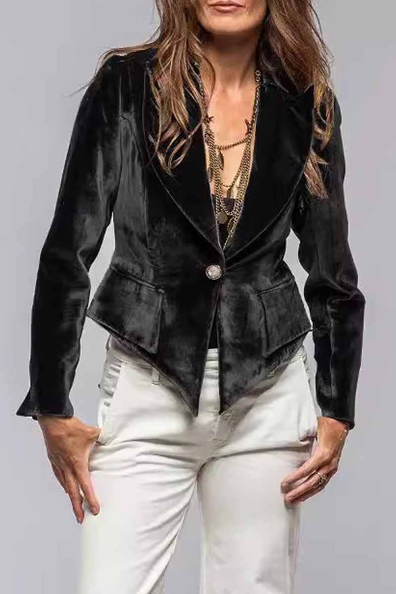 Vêtements d'extérieur en velours à col montant, style patchwork, avec poches (4 couleurs)