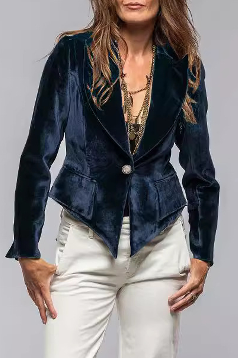 Vêtements d'extérieur en velours à col montant, style patchwork, avec poches (4 couleurs)