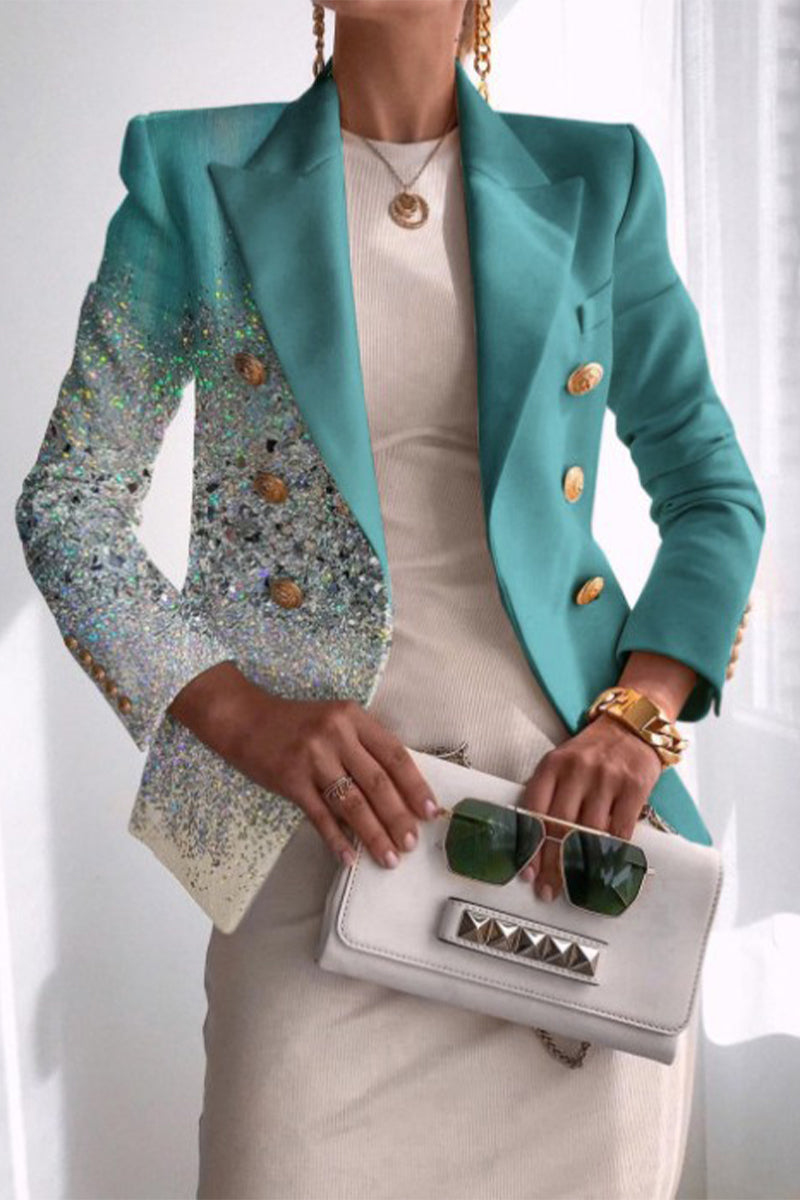 Vêtements d'extérieur décontractés à pois, imprimé léopard, boutons contrastés, col montant (4 couleurs)