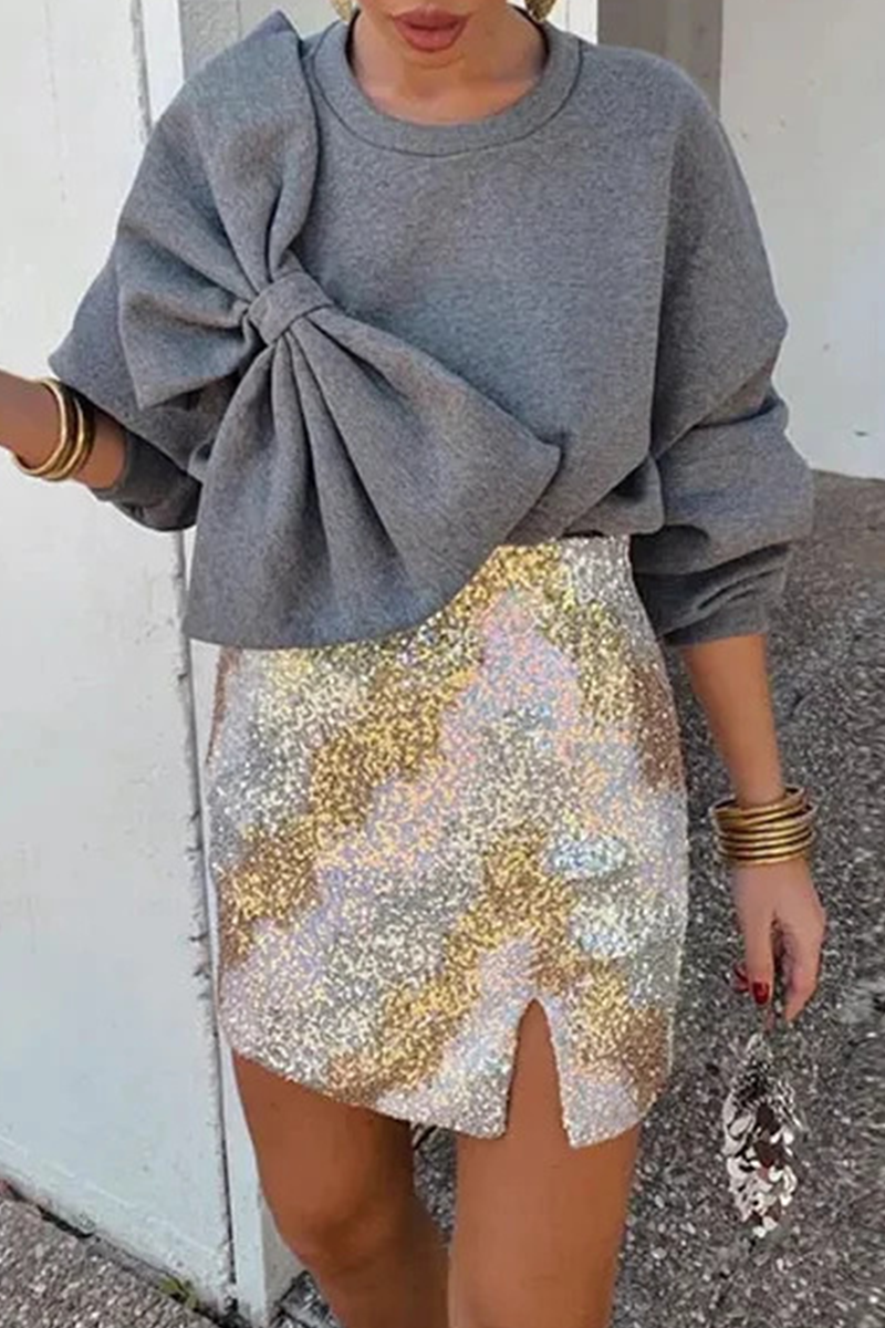 Sweats décontractés à col rond avec décor nœud (5 couleurs)