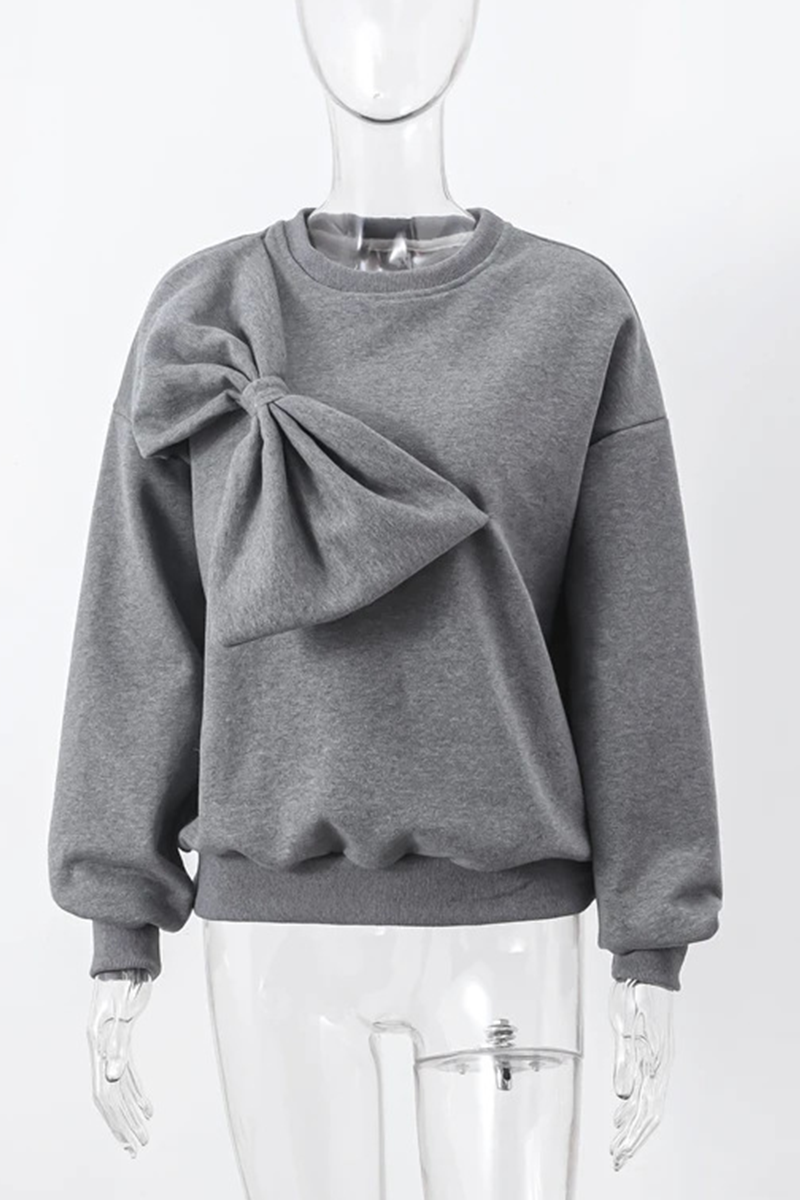 Sweats décontractés à col rond avec décor nœud (5 couleurs)