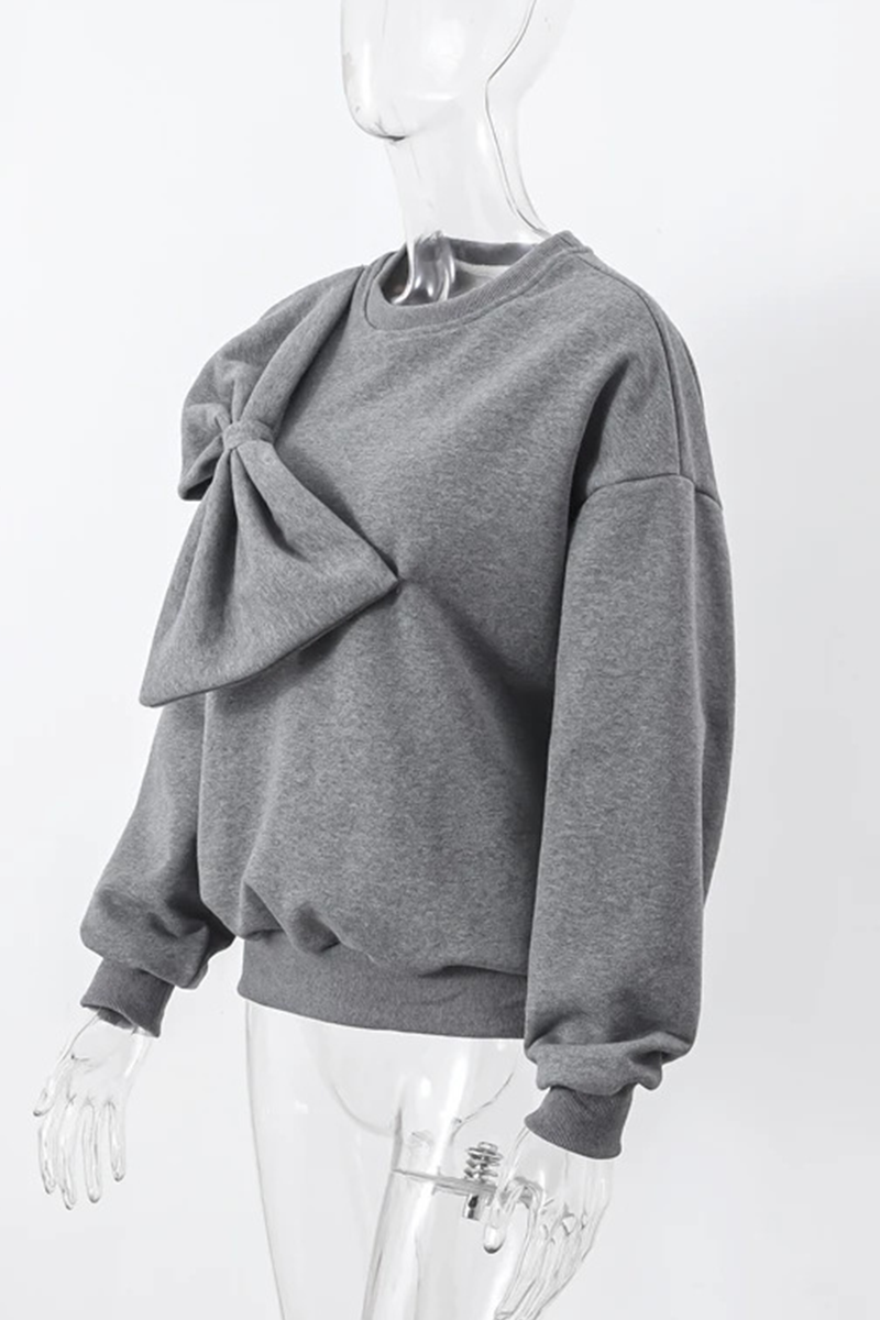 Sweats décontractés à col rond avec décor nœud (5 couleurs)