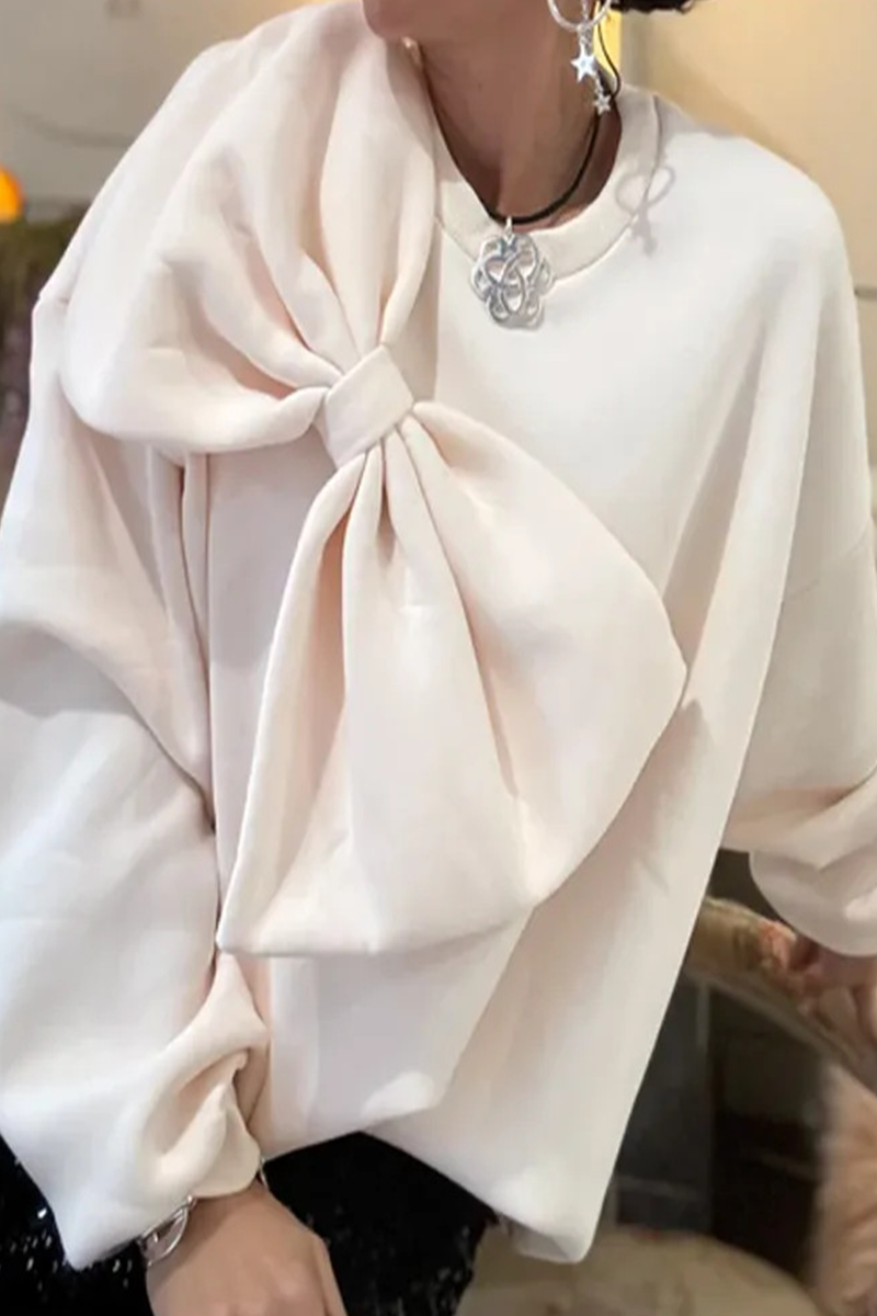 Sweats décontractés à col rond avec décor nœud (5 couleurs)