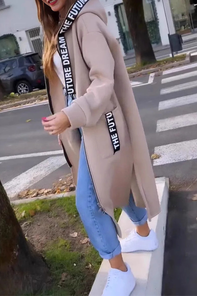 Vêtements d'extérieur à capuche zippés, style streetwear décontracté, avec poches et empiècements (5 couleurs)