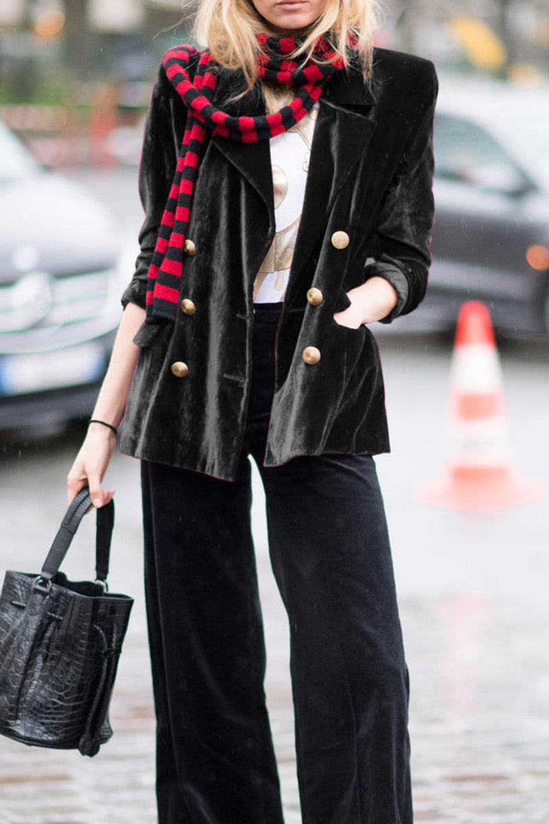 Vêtements d'extérieur décontractés, style streetwear, avec poches, boutons, col montant en velours (4 couleurs)