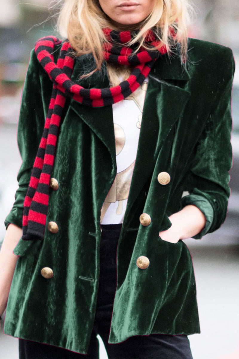 Vêtements d'extérieur décontractés, style streetwear, avec poches, boutons, col montant en velours (4 couleurs)