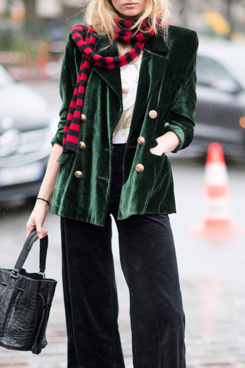 Vêtements d'extérieur décontractés, style streetwear, avec poches, boutons, col montant en velours (4 couleurs)