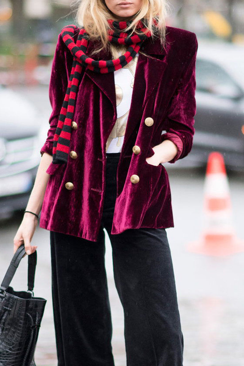 Vêtements d'extérieur décontractés, style streetwear, avec poches, boutons, col montant en velours (4 couleurs)