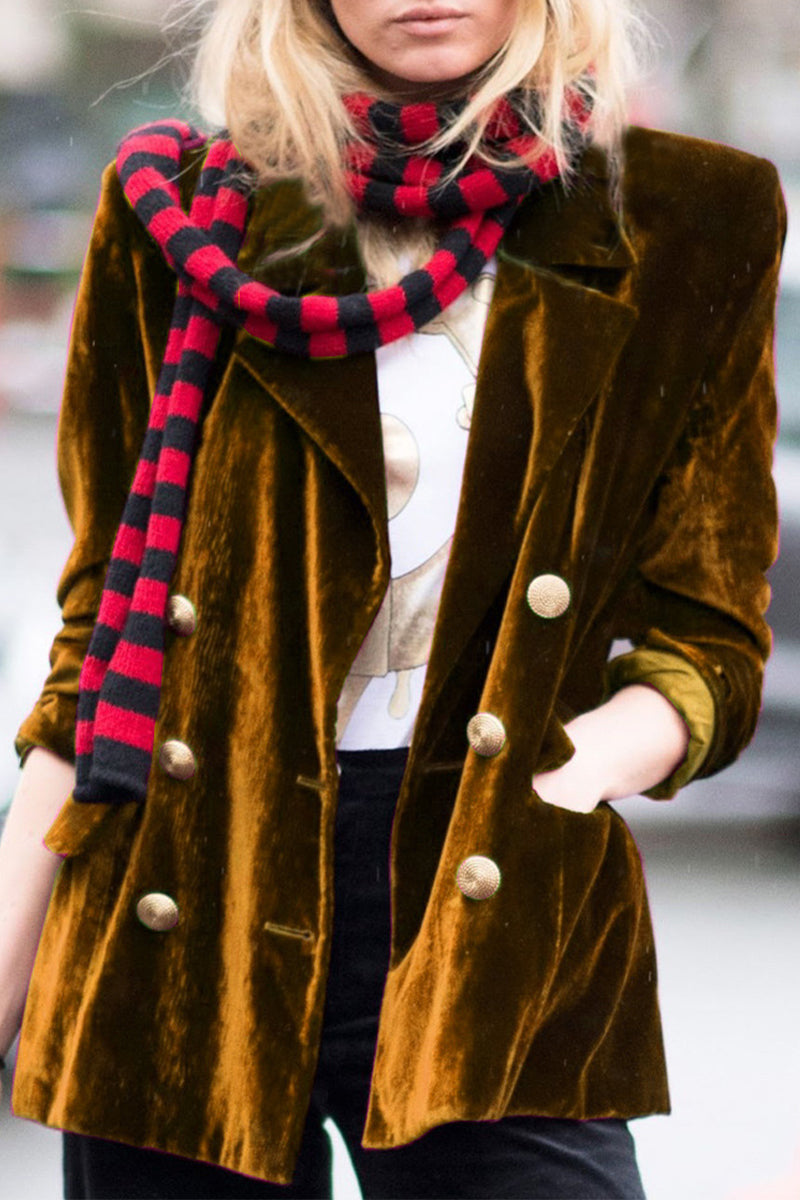 Vêtements d'extérieur décontractés, style streetwear, avec poches, boutons, col montant en velours (4 couleurs)