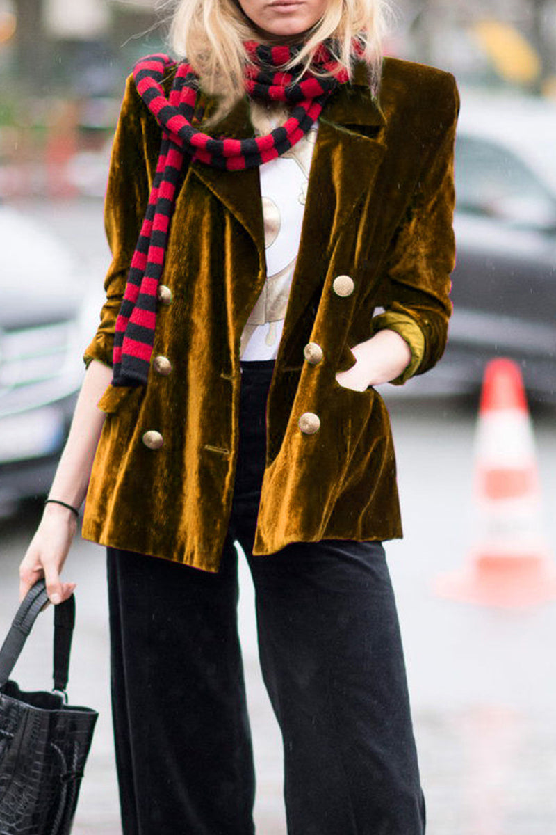 Vêtements d'extérieur décontractés, style streetwear, avec poches, boutons, col montant en velours (4 couleurs)