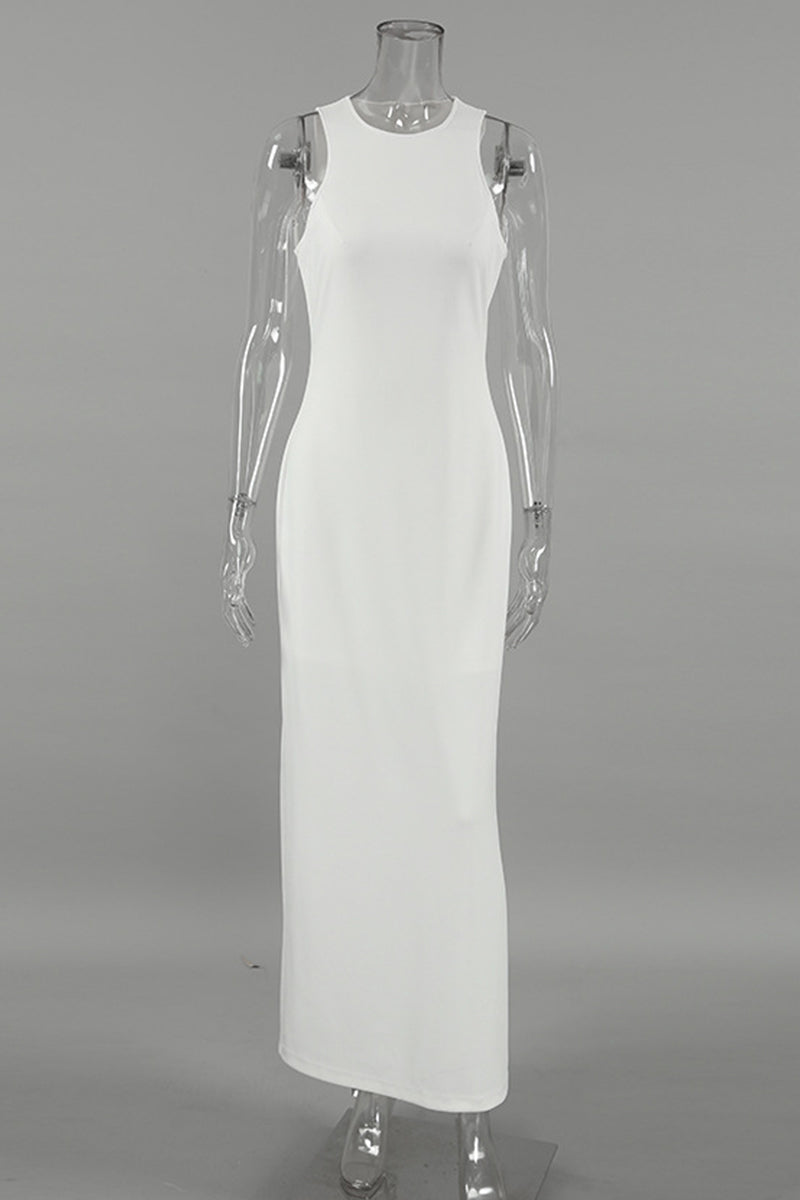 Robes décontractées à porter au quotidien, col rond, sans manches