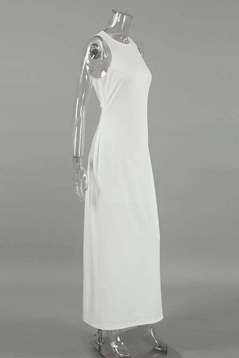 Robes décontractées à porter au quotidien, col rond, sans manches