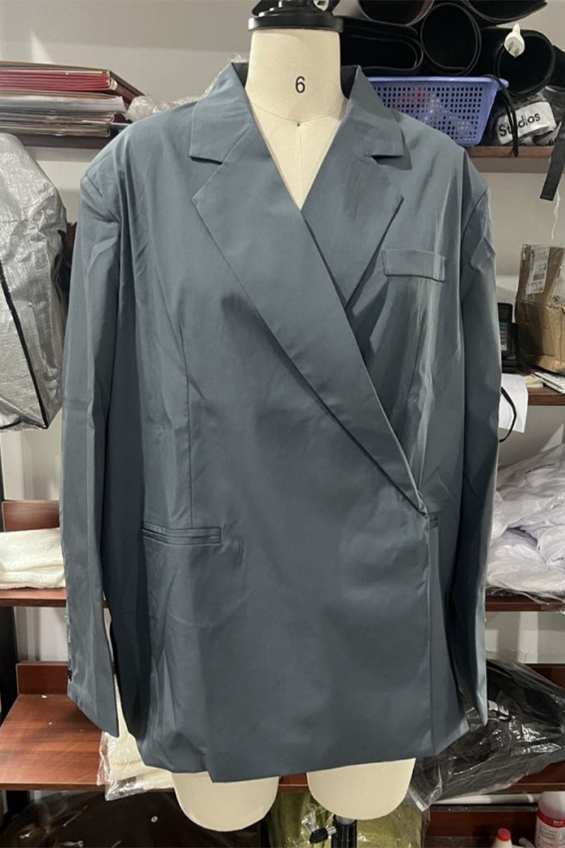 Vêtements d'extérieur décontractés à lacets et col montant avec poches (3 couleurs)