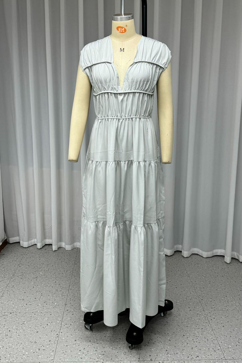 Robes décontractées sans manches à col en V et patchwork