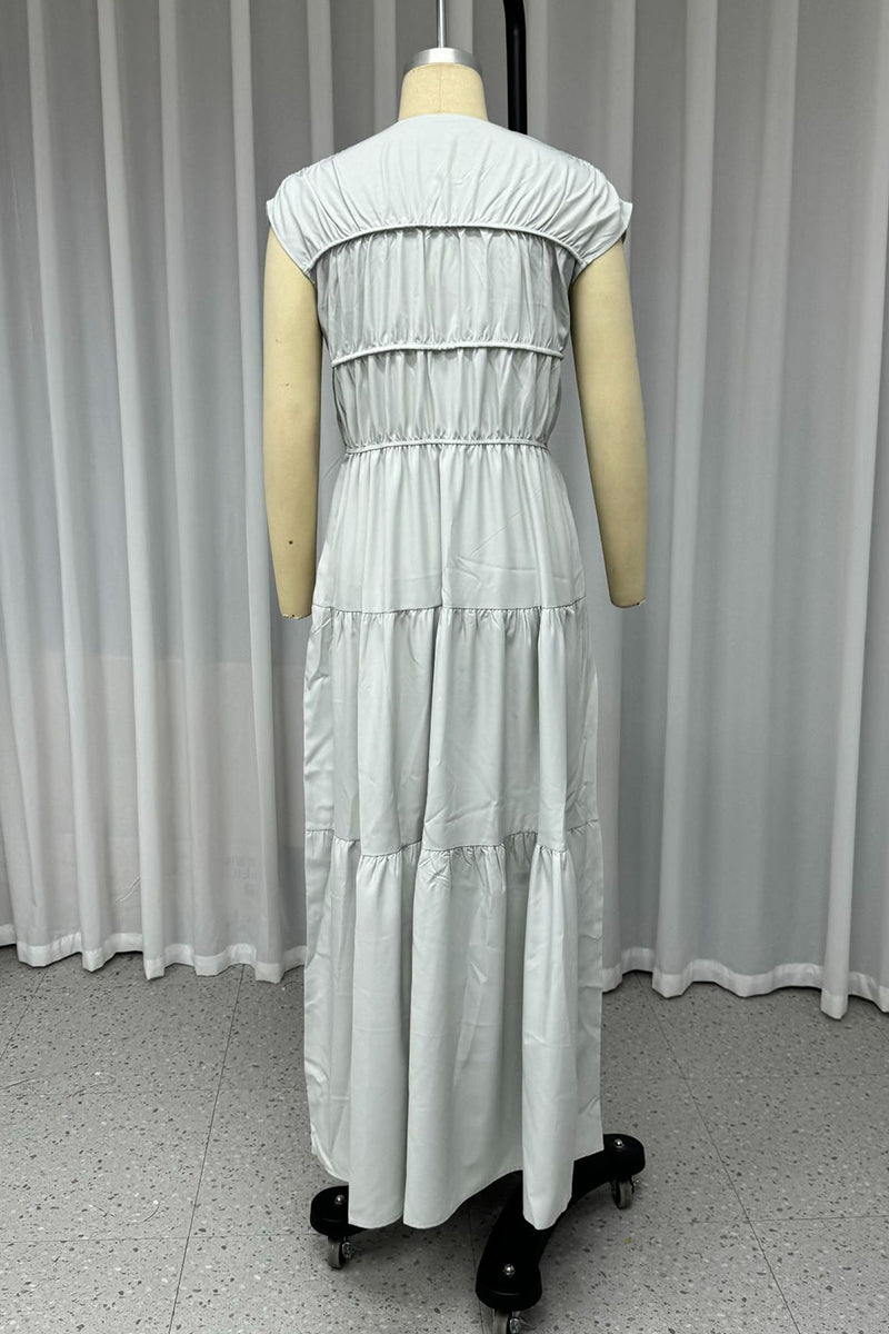 Robes décontractées sans manches à col en V et patchwork