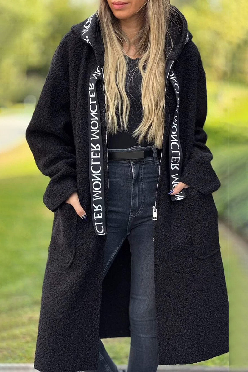 Vêtements d'extérieur à capuche zippés, style patchwork et poches, décontractés (6 couleurs)