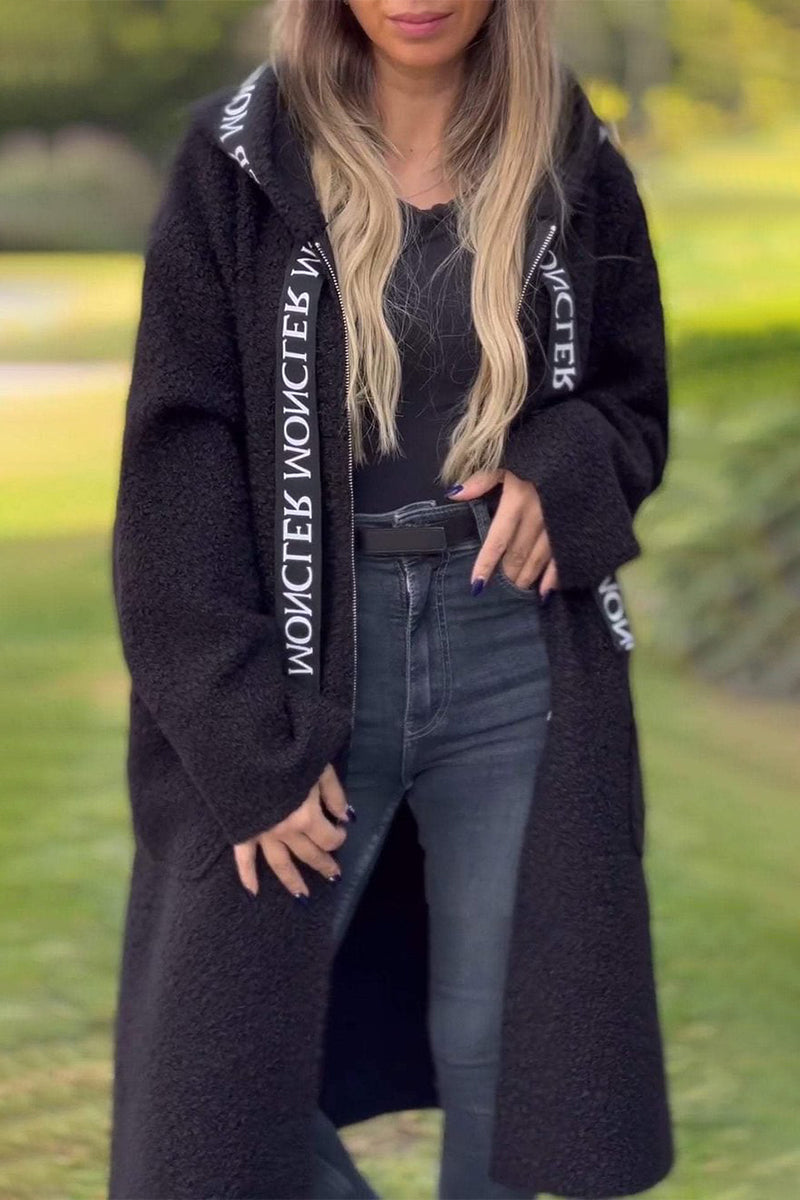 Vêtements d'extérieur à capuche zippés, style patchwork et poches, décontractés (6 couleurs)