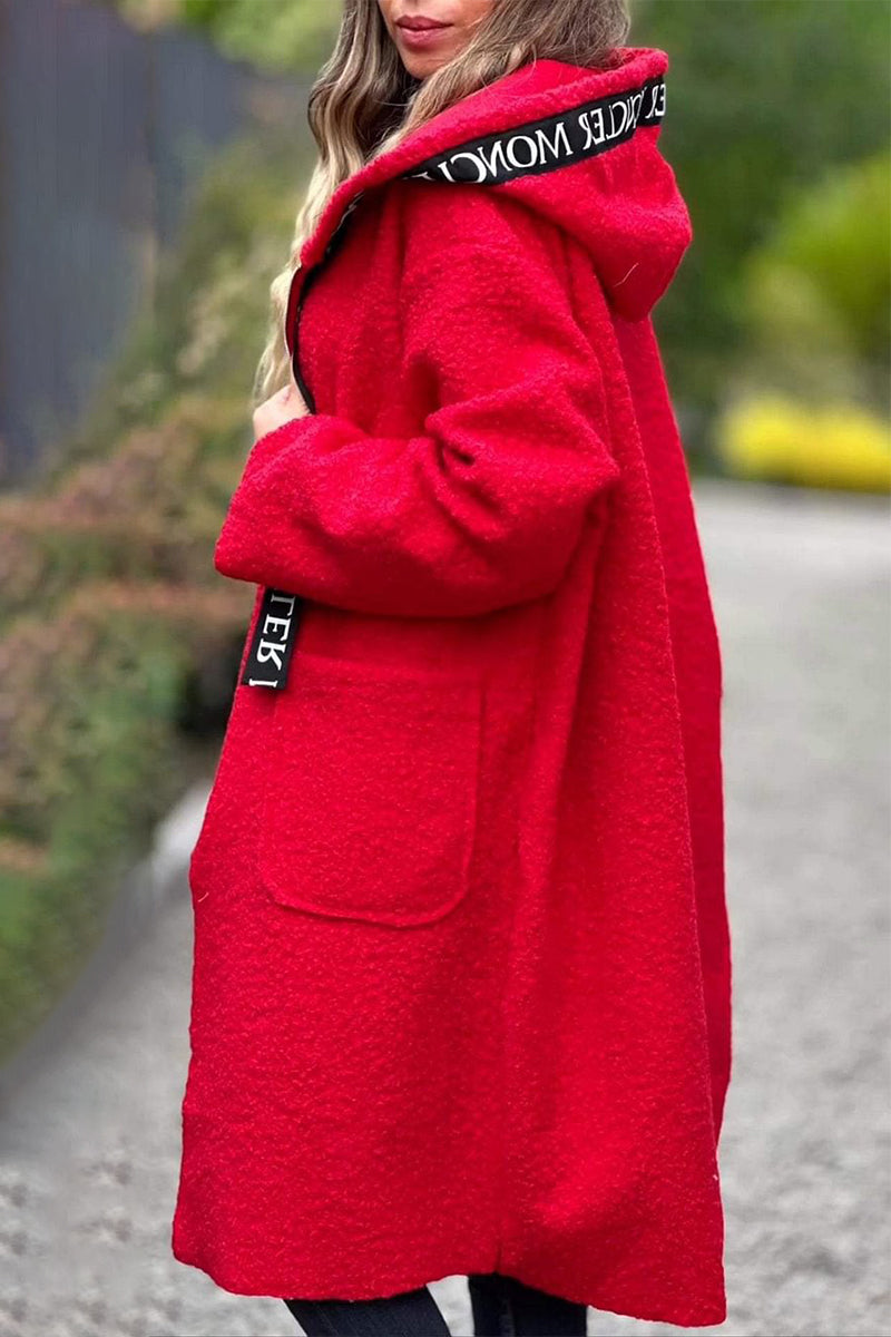 Vêtements d'extérieur à capuche zippés, style patchwork et poches, décontractés (6 couleurs)