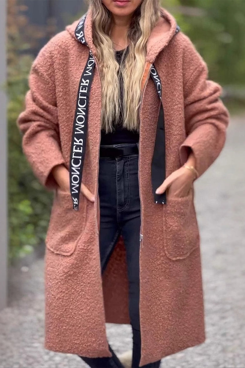 Vêtements d'extérieur à capuche zippés, style patchwork et poches, décontractés (6 couleurs)