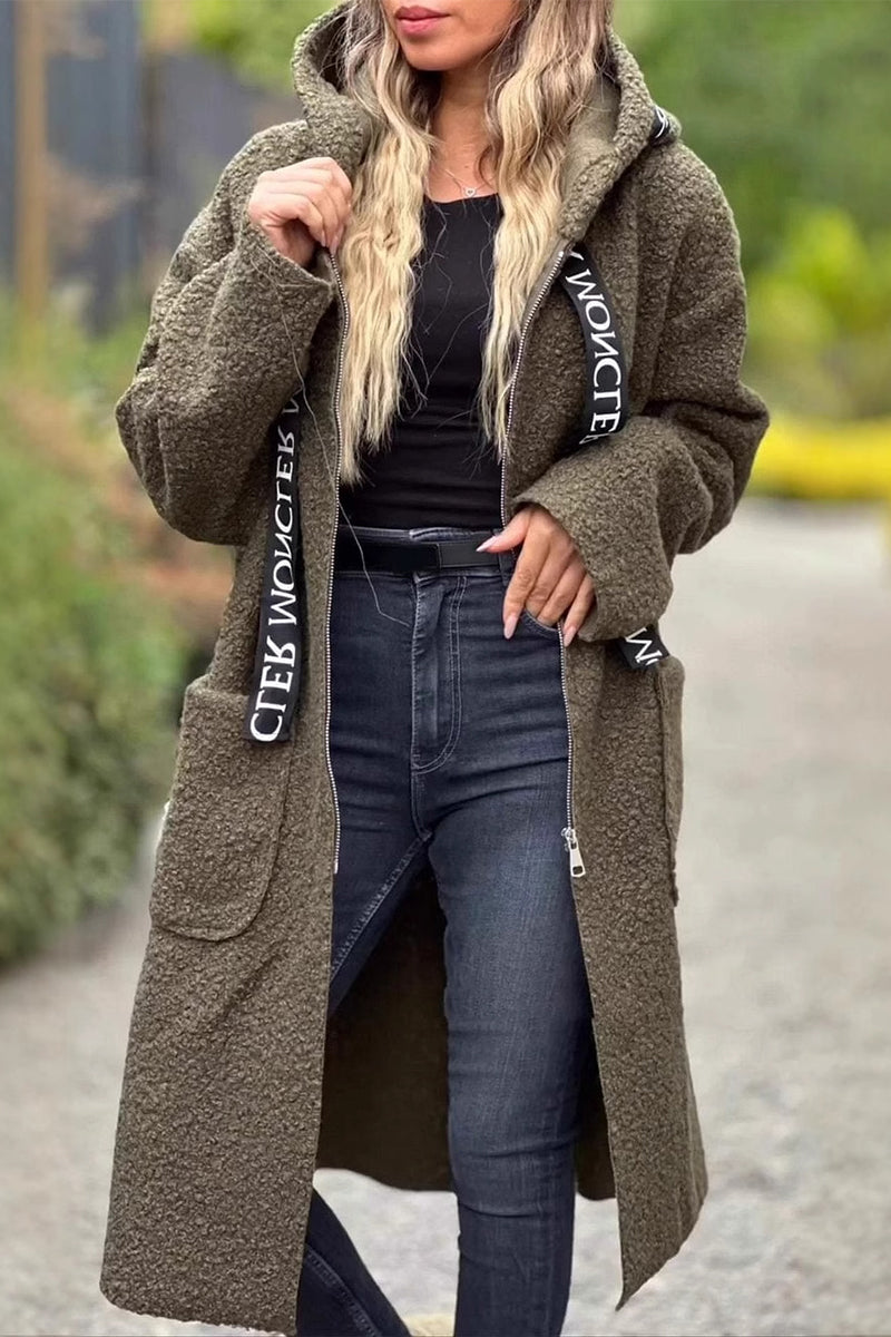 Vêtements d'extérieur à capuche zippés, style patchwork et poches, décontractés (6 couleurs)