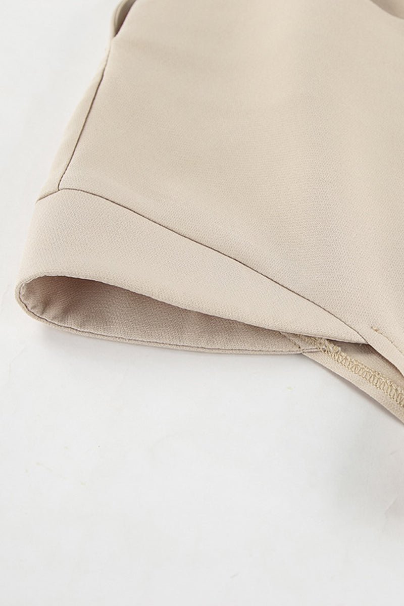 Casual Street Solid Color Pocket Buttons V Neck Short Sleeve Two Pieces