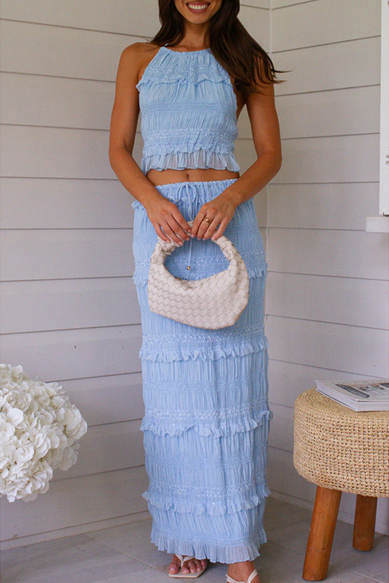 Sexy Schnür-Halter-Top, ärmellos, zweiteilig (4 Farben)