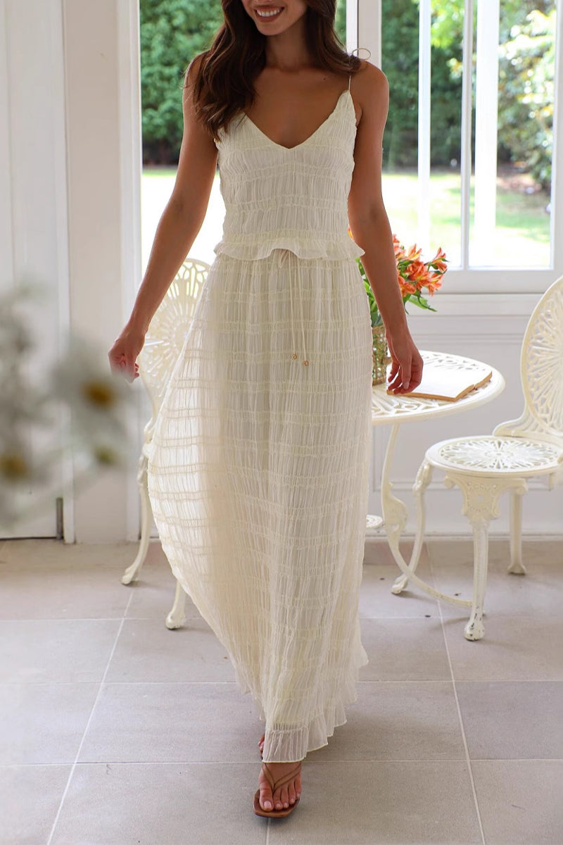 Sexy Schnür-V-Ausschnitt Ärmellos Zweiteiler