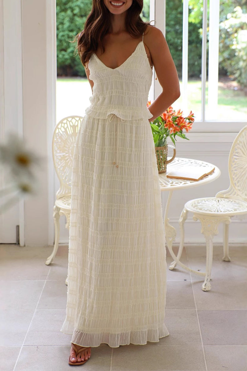 Sexy Schnür-V-Ausschnitt Ärmellos Zweiteiler