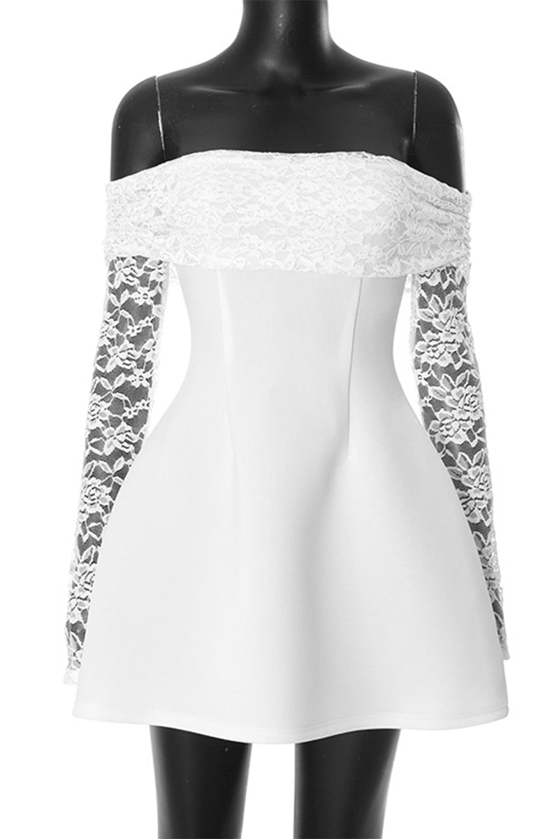 Sexy Spitzenkleider im Prinzessinenstil mit schulterfreiem Design