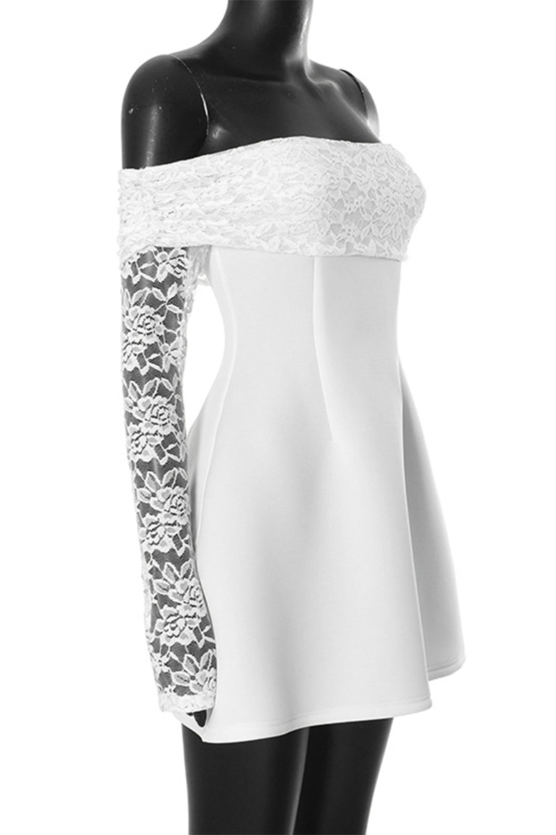 Sexy Spitzenkleider im Prinzessinenstil mit schulterfreiem Design