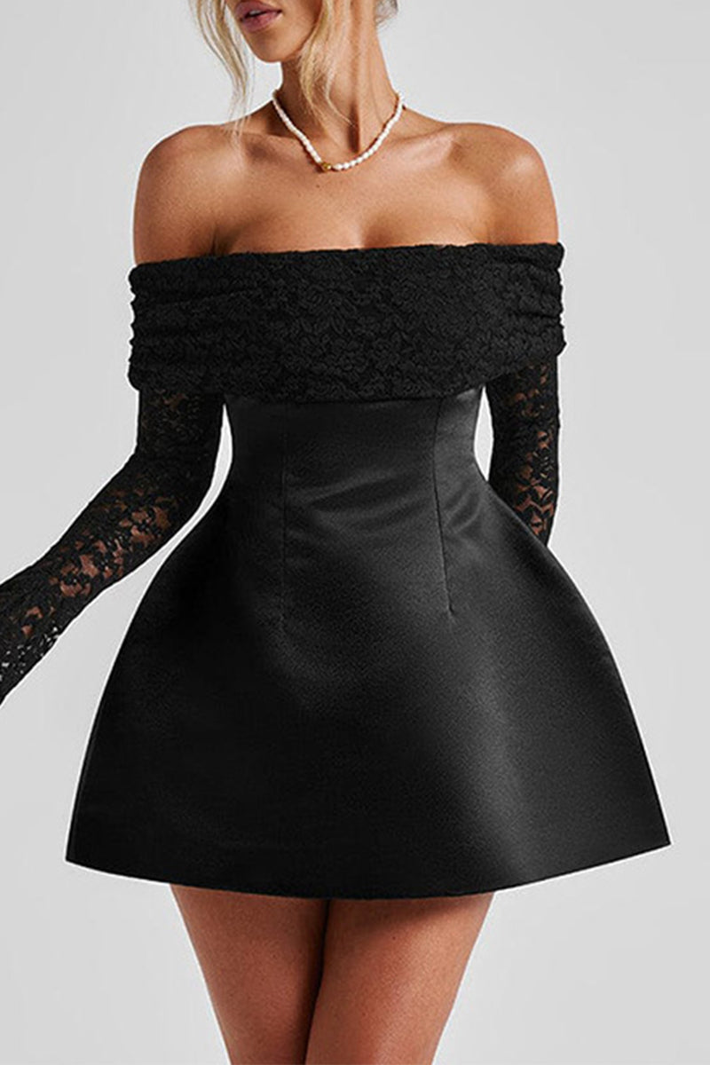 Sexy Spitzenkleider im Prinzessinenstil mit schulterfreiem Design