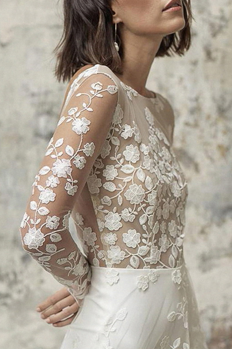 Sexy Spitzen-Patchwork-Overall mit O-Ausschnitt und geradem Schnitt